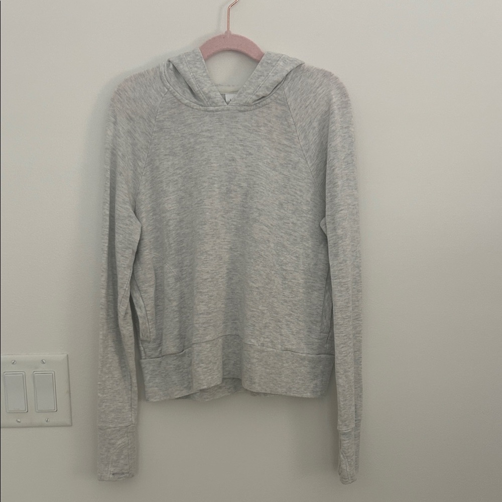 Athleta Girl Light Heather Gray Hooded Pullover L/12